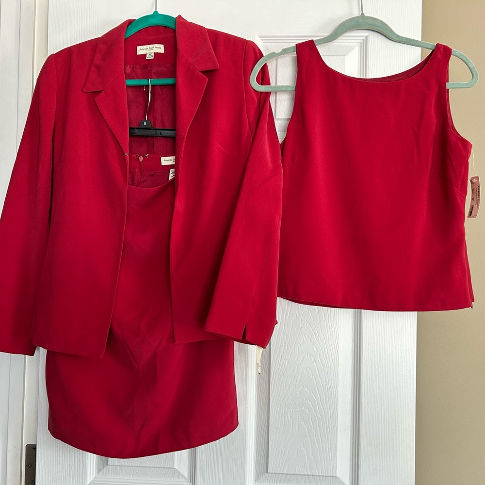 Ladies 3 pcs Red Suit